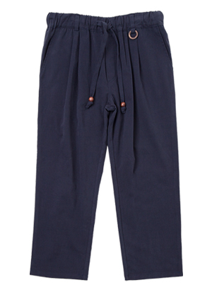 DOUBLE PEACH WASHED COTTON PANTS Navy