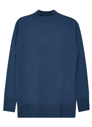 AWESOME STANDARD WOOL HALF TURTLE NECK Blue-Green